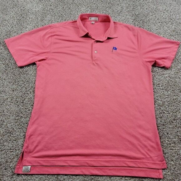 Peter Millar Summer Comfort Polo Shirt Mens Large Pink W Logo *Flaws* - Picture 1 of 10